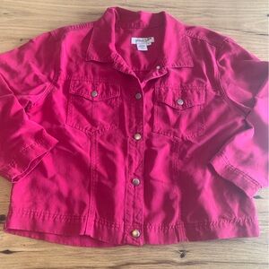 Coldwater Creek Classic Hot Pink Denim Jean Jacket‎ Women’s PL Preloved